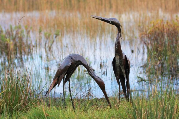 Outdoor Metal Heron statue Ornament