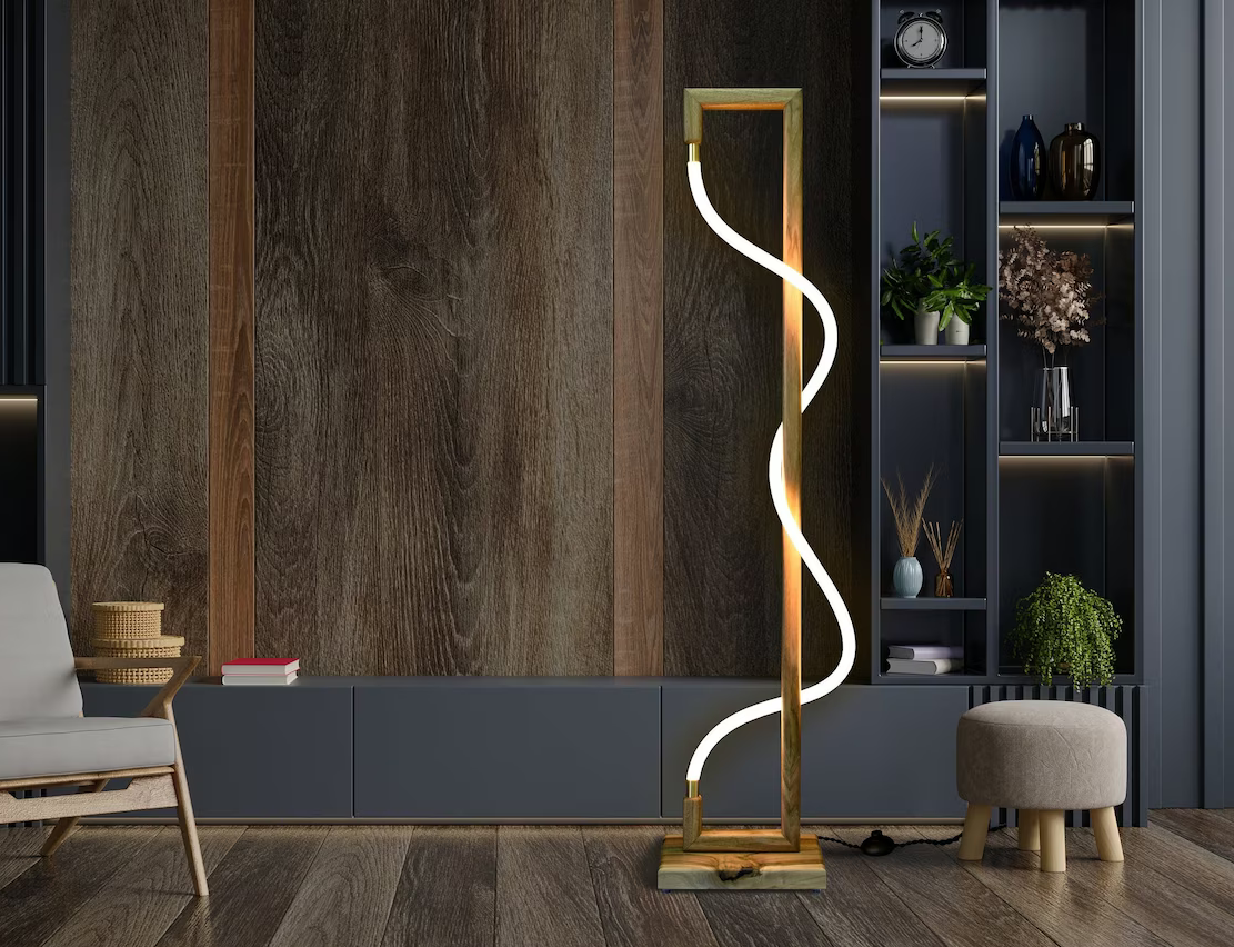 Modern Wood Floor Lamp - The Maverick Souls