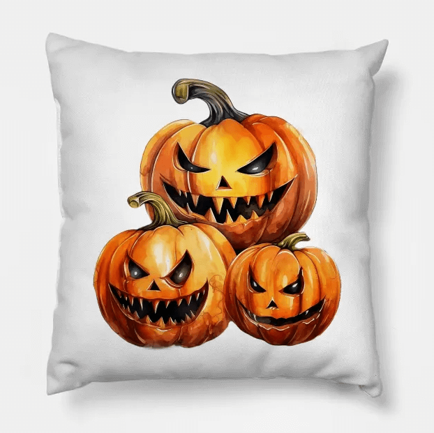 Jack O'Lantern pumpkin pillow image