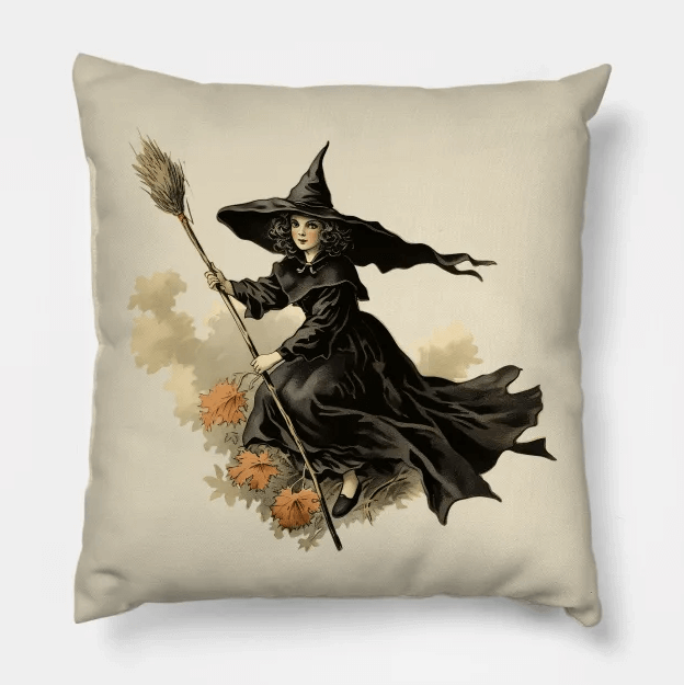 Vintage Witch Pillow