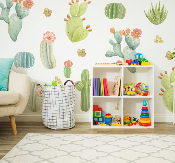 Watercolor Cactus Wall Decals