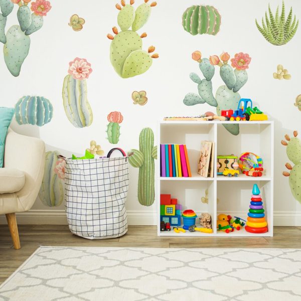 Watercolor Cactus Wall Decals