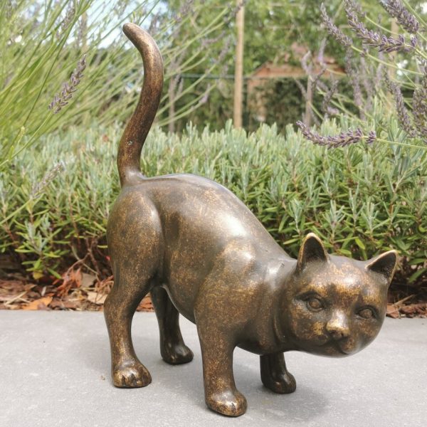 Bronze Cat Garden Decoration