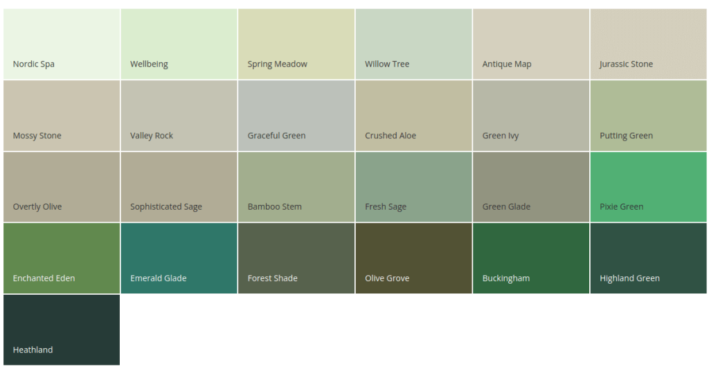 green color palette