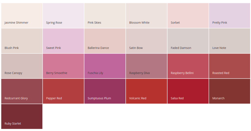 red color palette