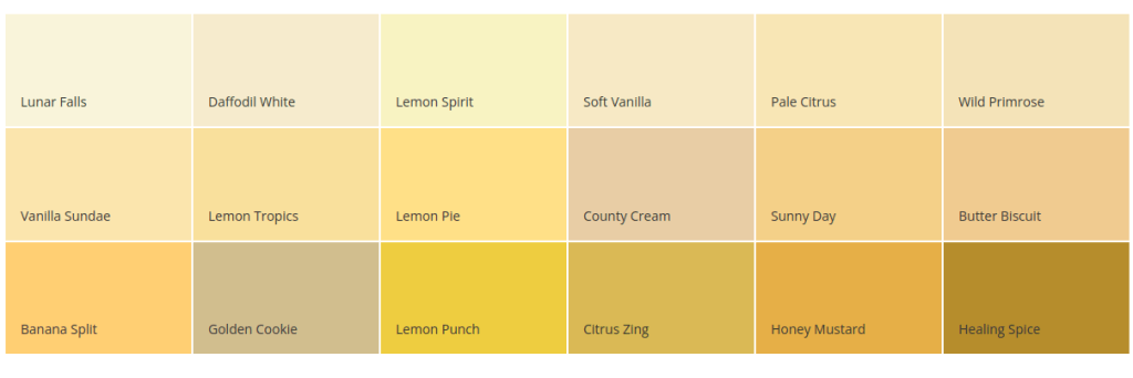 yellow color palette