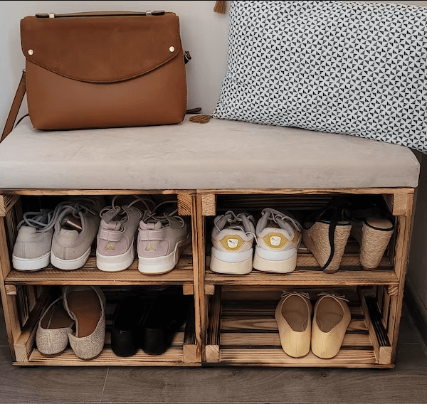 Rustic Shoe Rack Bench