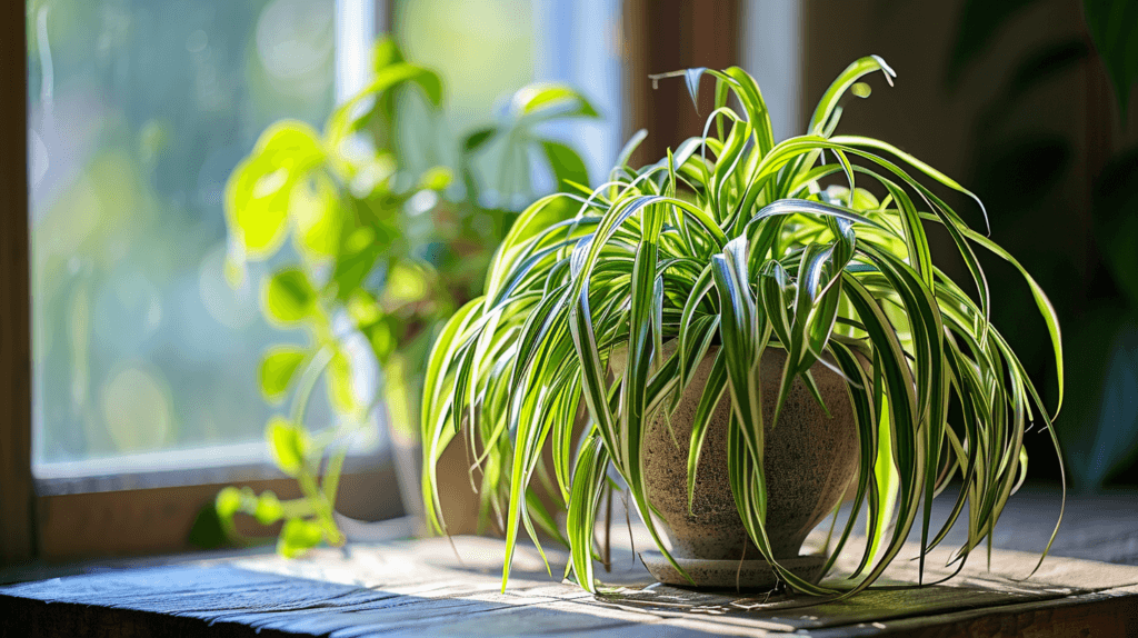 spider plant on table